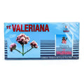 Té de Valeriana de la marca Centro Botánico Azteca. Este producto es una mezcla herbal 100% natural, formulada sin cafeína, ideal para el soporte del bienestar y la relajación. La presentación es una caja que contiene 25 sobres de 1.5 g cada uno (contenido neto total: 37.5 g).
