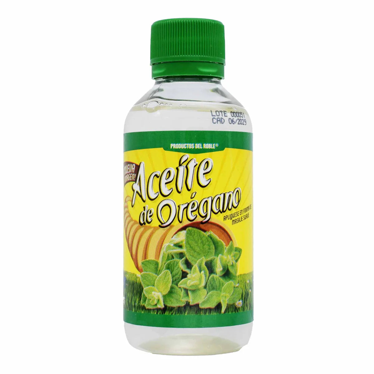 Aceite de orégano de la marca Productos del Roble. Este producto es un aceite diseñado para uso tópico, reconocido por sus diversas aplicaciones y beneficios en el cuidado personal y bienestar.