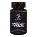 Suplemento alimenticio Citrato de Magnesio y Potasio de la marca Sunahe, presentación en frasco con 60 cápsulas de 850 mg cada una; diseñado para el soporte nutricional y bienestar diario