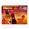 Suplemento alimenticio Bedoyecta, Hierro Neurobión B12, presentación en caja con 10 minibotellas bebibles de 15 ml cada una. Fórmula mejorada "3 en 1" adicionada con Hierro, Complejos B, Calcio, L-Lisina y Levadura. Diseñado como activador neurocerebral y reconstituente extra fuerte para el cerebro y los nervios, ideal para complementar la nutrición diaria y recuperar vitalidad.