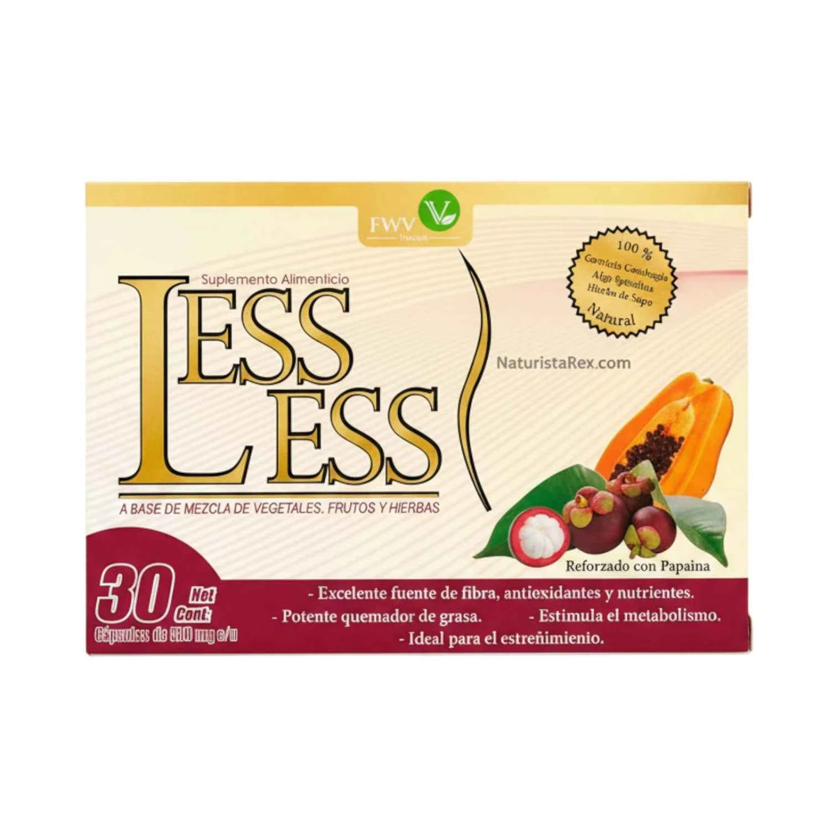 Less Less 30 Caps | Complemento Alimenticio a base de Hierbas y Frutos